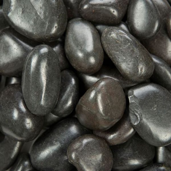 1-2" Black Polished Pebbles
